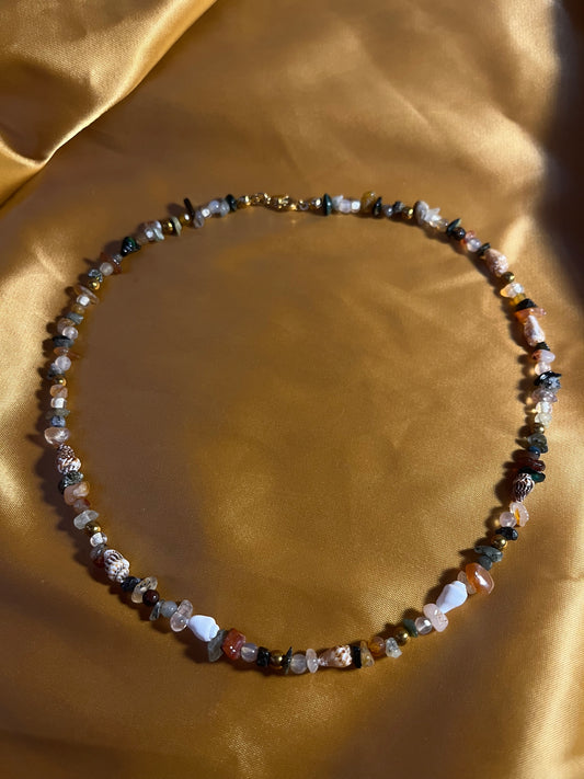 Unisex warm beaded necklace.