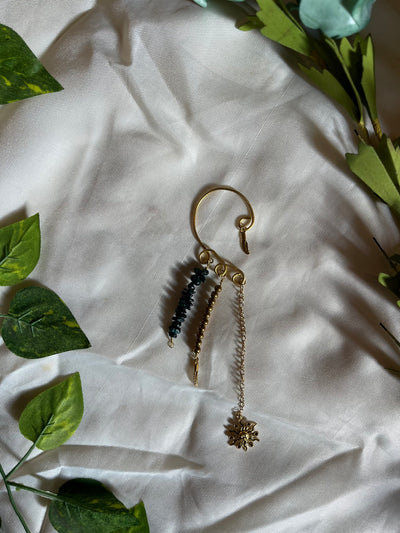 Dark green sunny ear cuff.