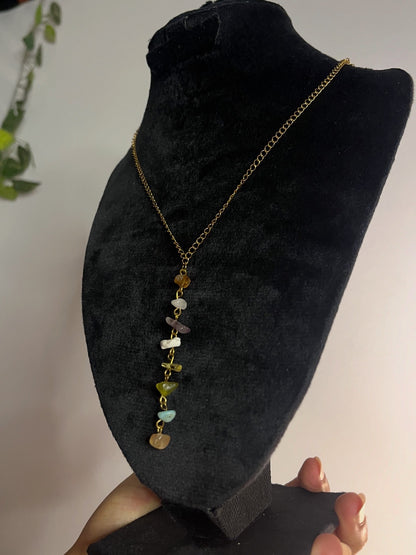 Colorful gemstones necklace.