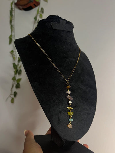 Colorful gemstones necklace.
