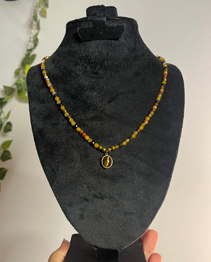 Tiger eye necklace .