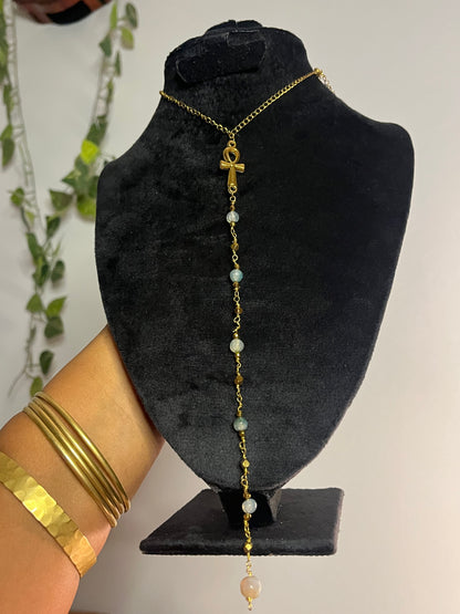 Key of life drop necklace.
