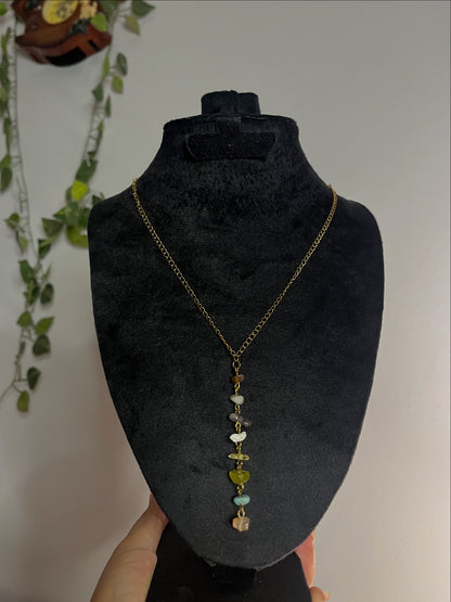Colorful gemstones necklace.