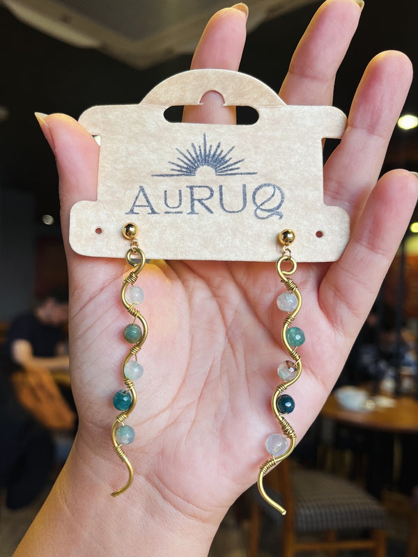 Agate paired earrings.