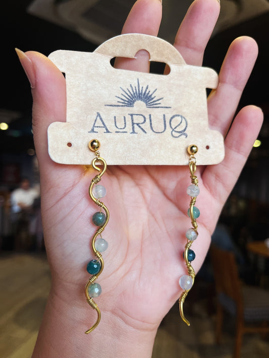 Agate paired earrings.