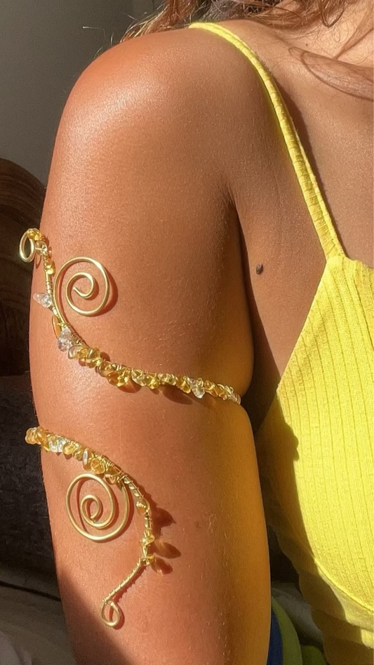 Yellow Gemstone Arm cuff.