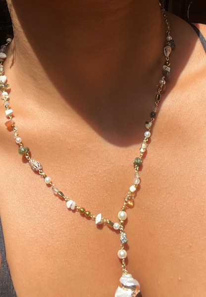 Beaded Warm colors necklace.