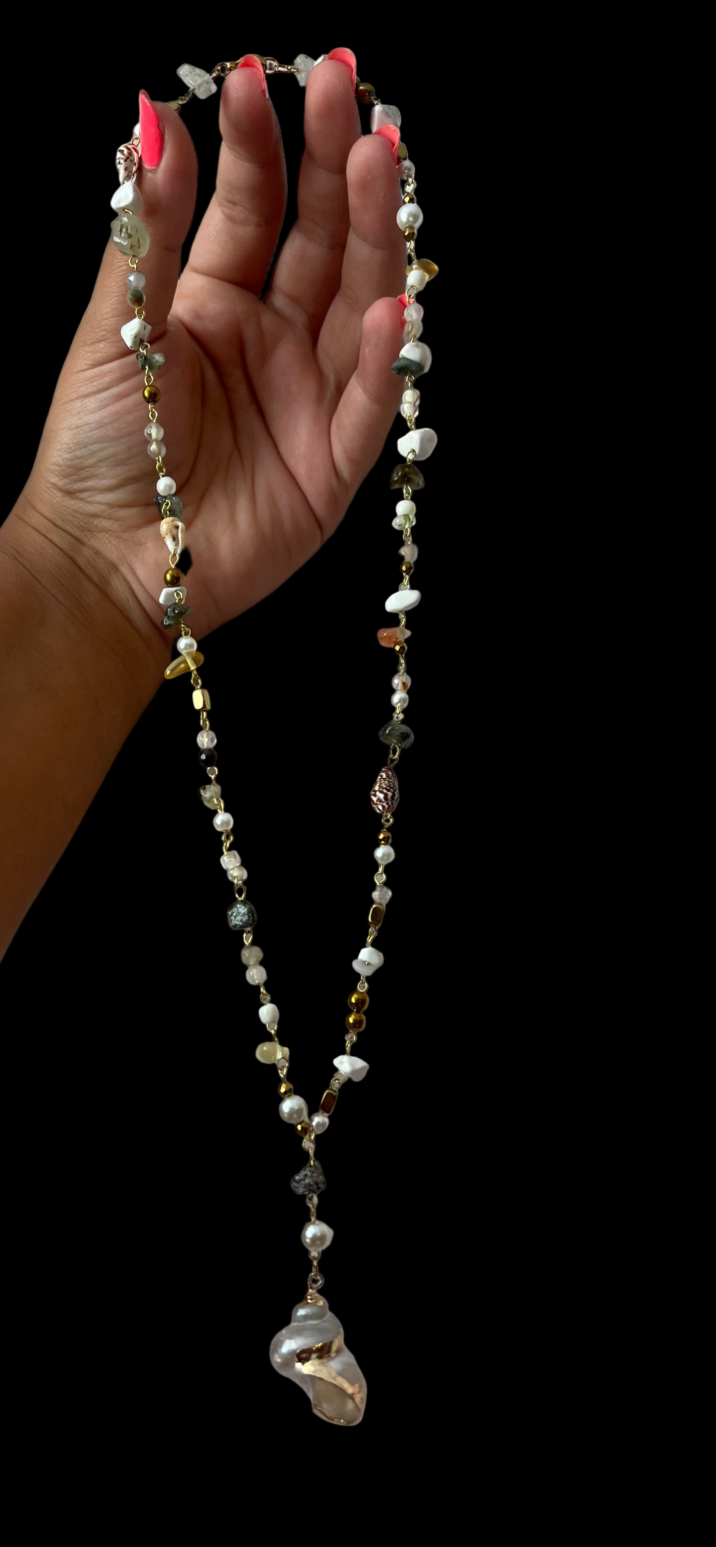 Beaded Warm colors necklace.