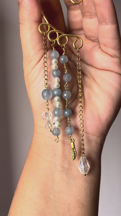 Blue agate earcuff